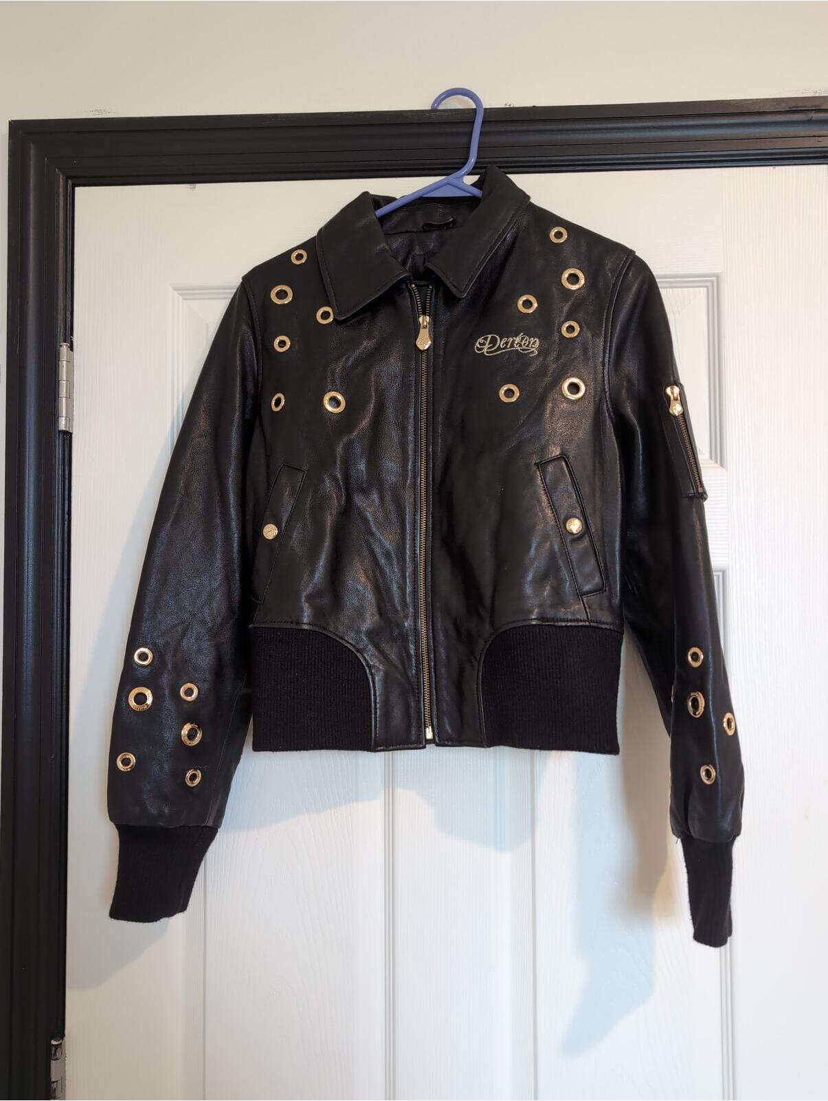Medium Dereon Y2k Vintage Leather Baddie Bomber Beyonce Jacket